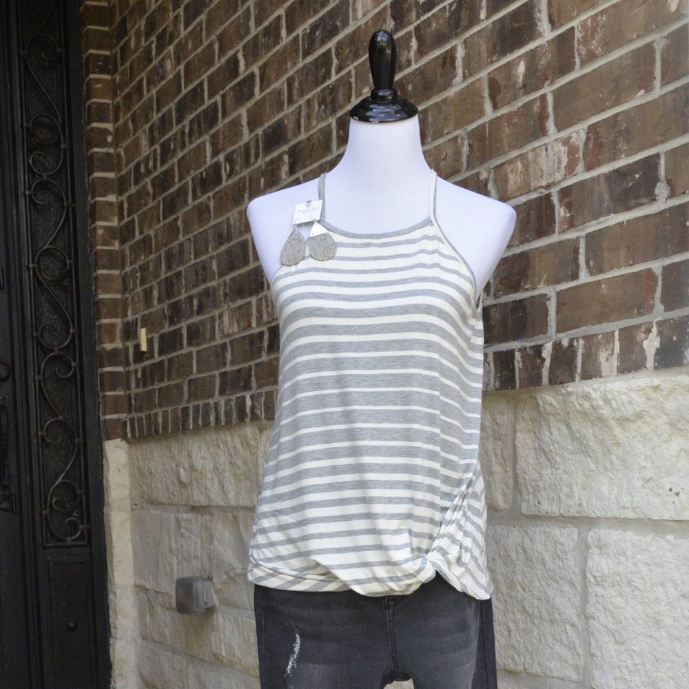 Heather Gray Gradient Halter Top